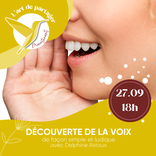 Événement Atelier découverte de la voix - Par Delphine Astoux