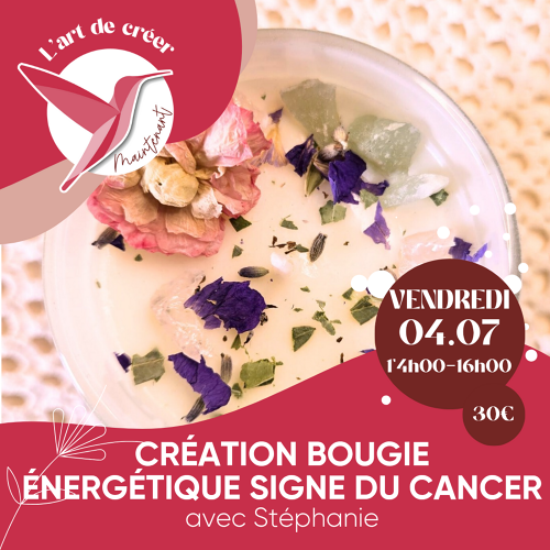 L'Art de Vivre Maintenant | Atelier Création de bougies énergétiques - Par Stéphanie